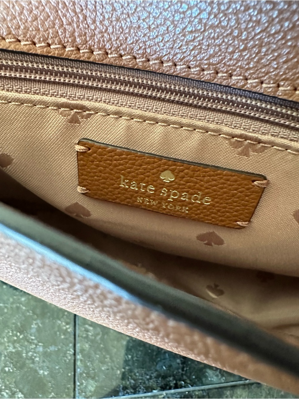 kate spade Luna Half MoonTan Pebbled Leather Saddle Crossbody - Picture 7 of 8